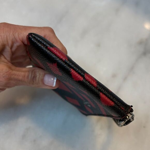 Coach Wild Plaid Saffiano Leather Corner Zip Wristlet - Picture 11 of 16